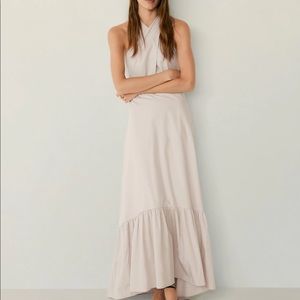 Mango wrap neck maxi dress size 4 USA NWT pink